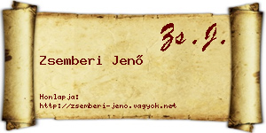 Zsemberi Jenő névjegykártya